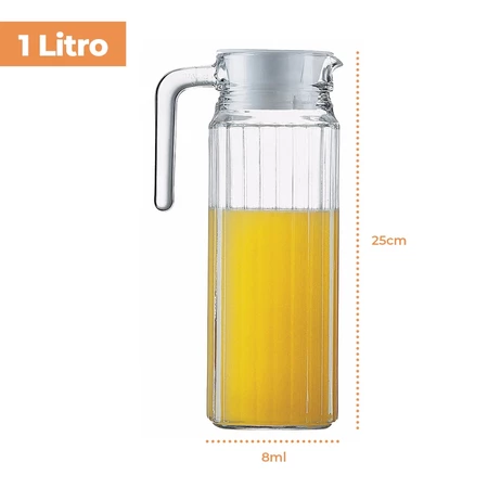 Imagem 4 do produto Jarra de Vidro Luxo 1 Litro com Tampa Hermética