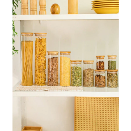 Imagem 4 do produto Kit de Potes de Vidro com Tampa de Bambu