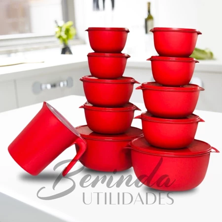 Kit Boll com Potes Redondos e Jarra 11 Peças