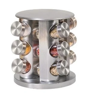 Porta Temperos de Inox com Base Giratória