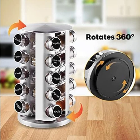 Imagem 2 do produto Porta Temperos de Inox com Base Giratória