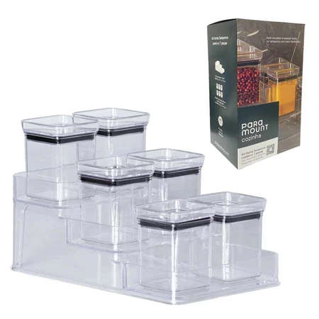 Imagem 2 do produto Kit Porta Temperos Herméticos Lumini com 7 Peças