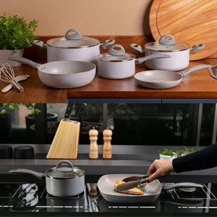 Jogo de Panelas Brinox Ceramic Life Marble Blend