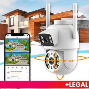 Câmera de Segurança ICSEE Dupla 360° Wi-Fi