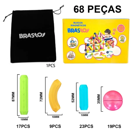 Imagem 5 do produto Brinquedo Educativo Blocos de Construção Magnéticos