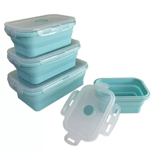 Imagem 3 do produto Kit de 4 Marmitas Retráteis de Silicone