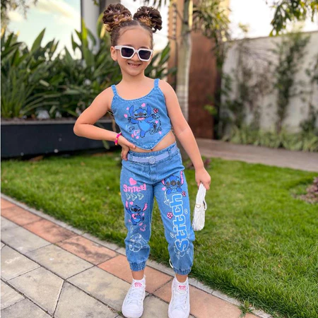 Imagem 2 do produto Conjunto Infantil Menina Stitch Blogueirinha 2 Peças