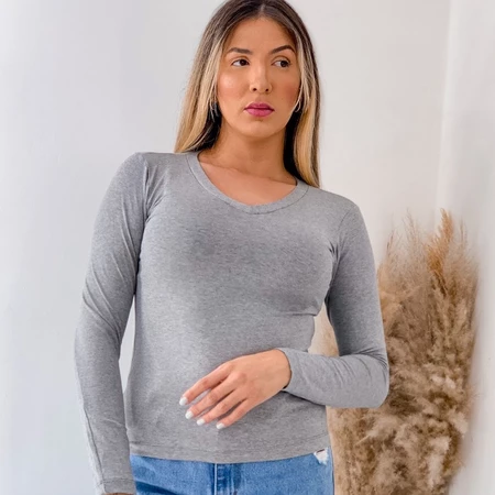 Imagem 8 do produto Blusinha Feminina Gola V Manga Longa