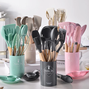 Kit de Utensílios de Cozinha em Silicone