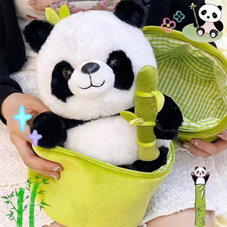 Panda de Pelúcia 2 em 1 com Bambu