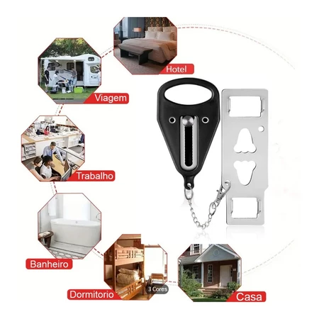 Imagem 2 do produto Fechadura Trava Porta Portátil