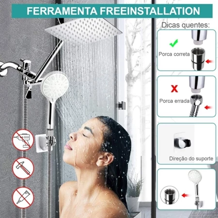 Imagem 2 do produto Chuveiro Quadrado com Ducha e Desviador