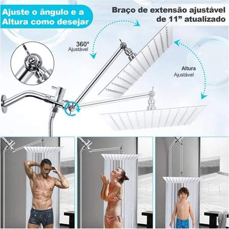 Imagem 4 do produto Chuveiro Quadrado com Ducha e Desviador