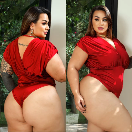 Imagem 5 do produto Body Sexy Plus Size Decote V Manga Franzida