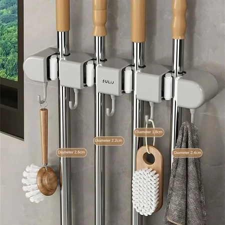 Imagem 5 do produto Suporte Porta Vassouras e Rodos com Ganchos