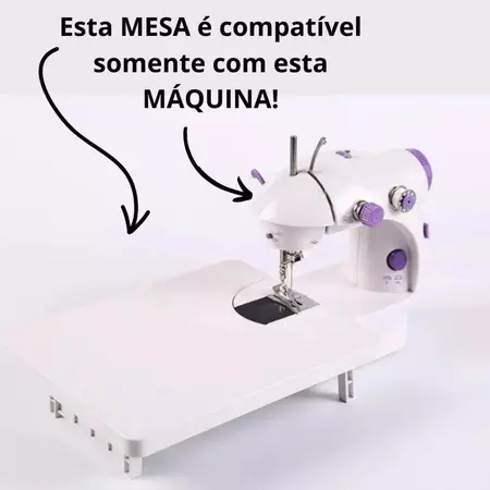 Imagem 2 do produto Kit Mini Máquina de Costura Elétrica Portátil + Mesa