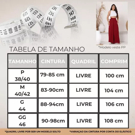 Imagem 1 do produto Calça Feminina Maxi Pantalona Cintura Alta
