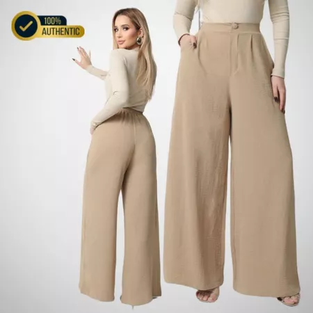 Imagem 5 do produto Calça Feminina Maxi Pantalona Cintura Alta