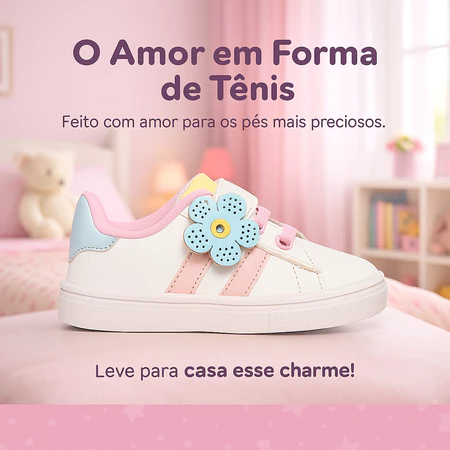 Imagem 6 do produto Tênis Flor Feminino Baby Branco com Elástico
