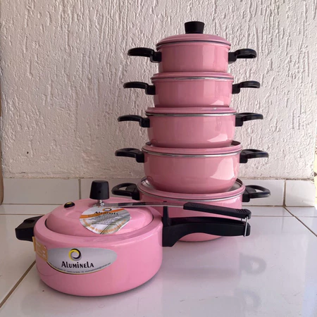 Jogo de Panelas 5 Peças + Panela de Pressão 2,5L