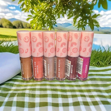 Imagem 1 do produto Kit Melu Brilliant Lip Gloss – 6 Cores com Glitter