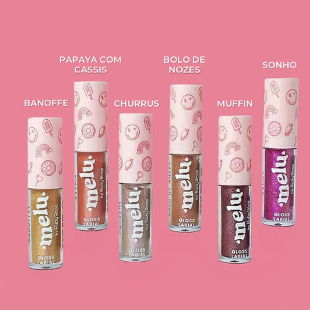 Imagem 4 do produto Kit Melu Brilliant Lip Gloss – 6 Cores com Glitter