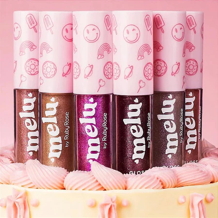 Kit Melu Brilliant Lip Gloss – 6 Cores com Glitter