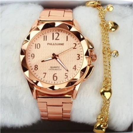 Imagem 2 do produto Relógio Feminino Dourado 18k + Pulseira