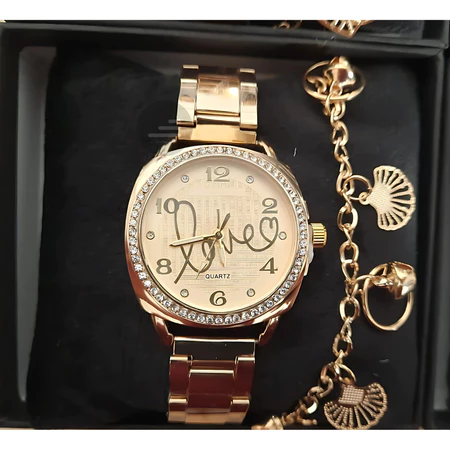 Imagem 5 do produto Relógio Feminino Dourado 18k + Pulseira
