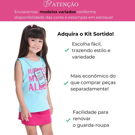 Imagem 3 do produto Kit Sortido 10 Peças de Roupas Infantil Menina