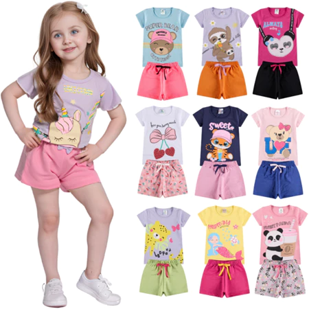 Kit Sortido 10 Peças de Roupas Infantil Menina