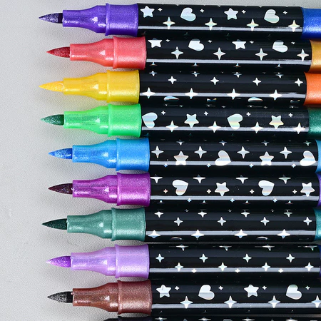Imagem 2 do produto Marcadores Metálicos com Glitter Ponta Dupla
