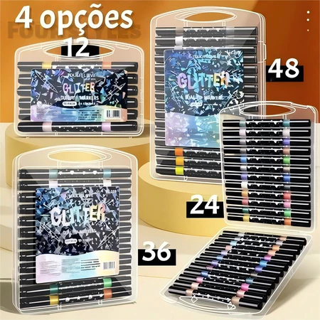 Imagem 5 do produto Marcadores Metálicos com Glitter Ponta Dupla