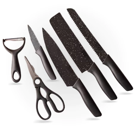Kit Jogo de Facas Gourmet 6 Peças Inox para Churrasco
