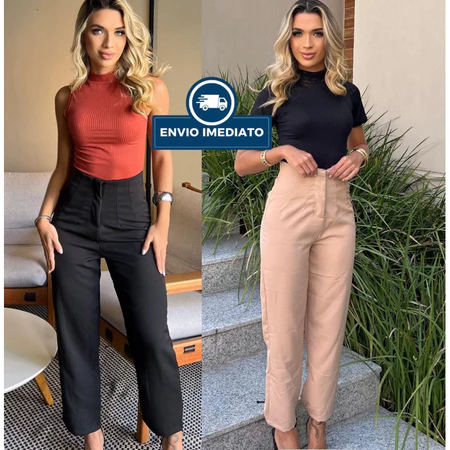Calça Alfaiataria Feminina Cintura Alta