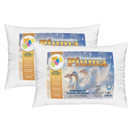 Imagem 1 do produto Kit 4 Travesseiros Pluma de Ganso Sintética