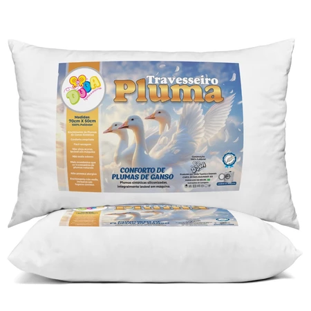 Kit 4 Travesseiros Pluma de Ganso Sintética