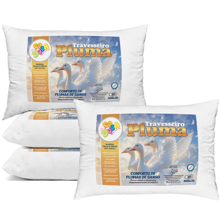 Imagem 3 do produto Kit 4 Travesseiros Pluma de Ganso Sintética