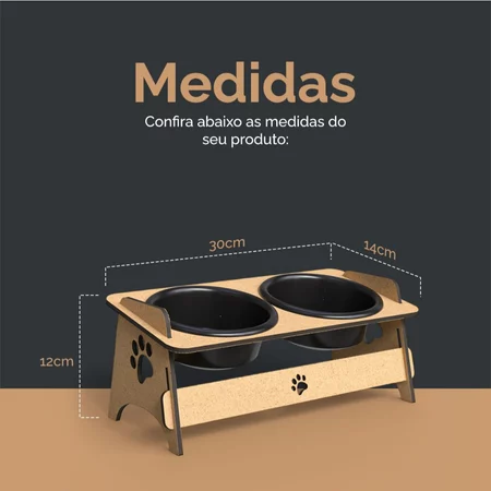 Imagem 3 do produto Comedouro Elevado Inclinável Pet Ração e Água