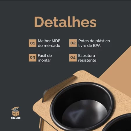 Imagem 4 do produto Comedouro Elevado Inclinável Pet Ração e Água