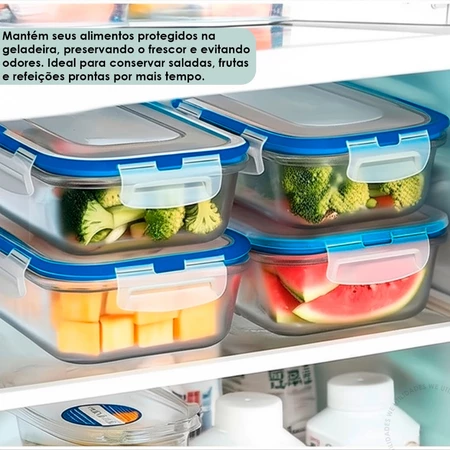 Imagem 3 do produto Kit 10 Potes de Vidro Hermético Retangular
