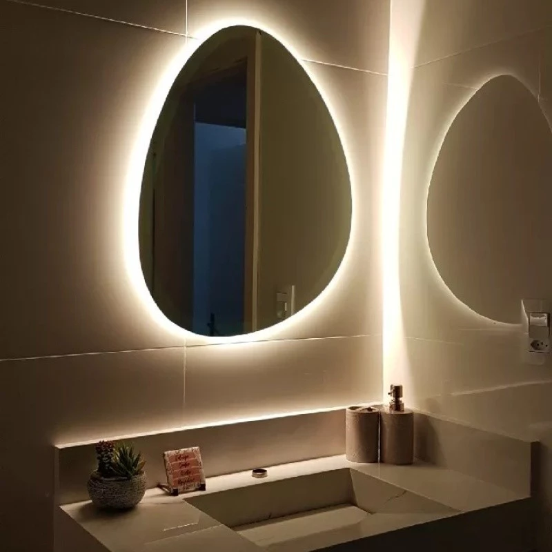 Espelho Orgânico Gigante com LED Decorativo