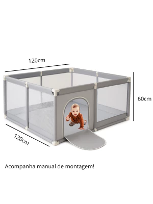 Imagem 1 do produto Cercadinho Bebê Chiqueirinho Cercado Tela Infantil