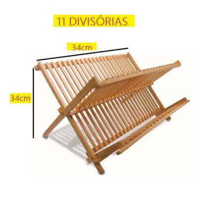 Escorredor de Louça Bambu Dobrável 43x34