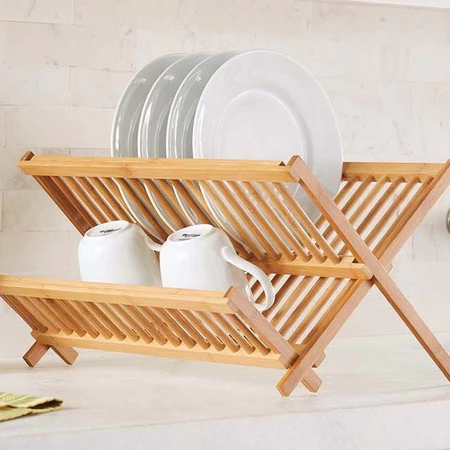 Imagem 4 do produto Escorredor de Louça Bambu Dobrável 43x34