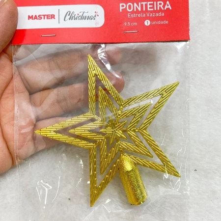 Imagem 1 do produto Ponteira Estrela Vazada para Árvore de Natal