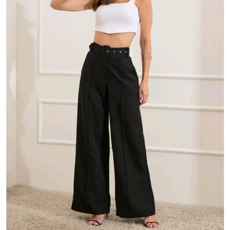 Imagem 1 do produto Calça Pantalona Alfaiataria com Cinto
