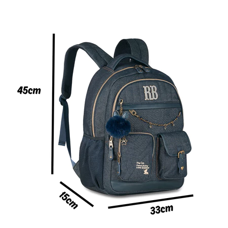 Imagem 4 do produto Kit Mochila e Estojo Rebecca Bonbon Jeans