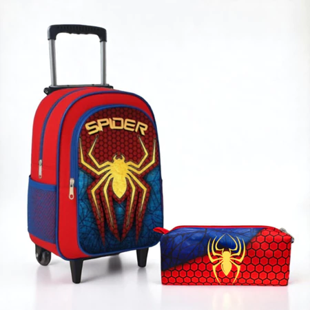 Mochila de Rodinha Infantil + Estojo Grande