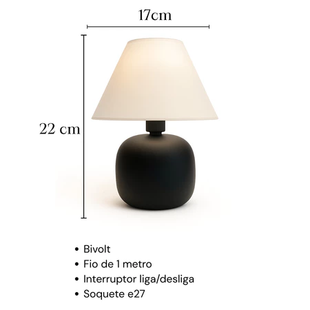 Imagem 4 do produto Abajur de Cerâmica Porcelana Bivolt